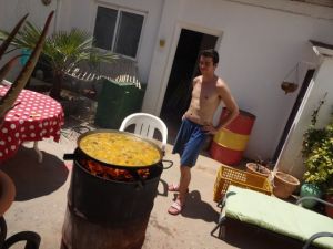 Vicente cooking paella